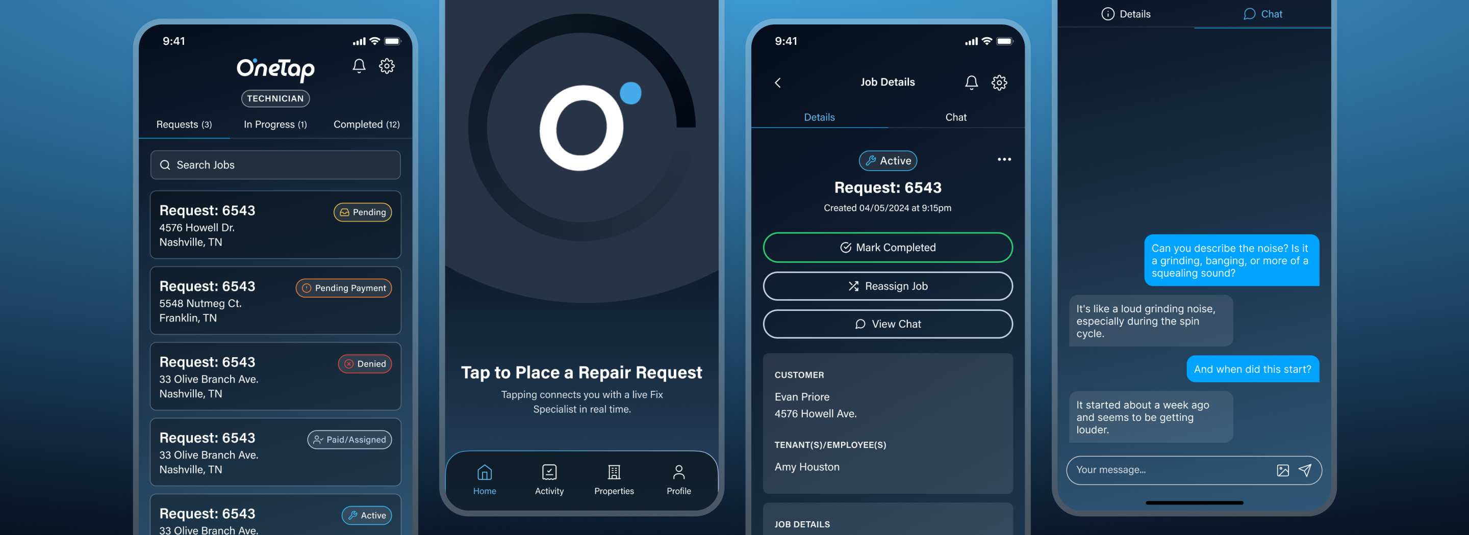 OneTap Maintenance App banner