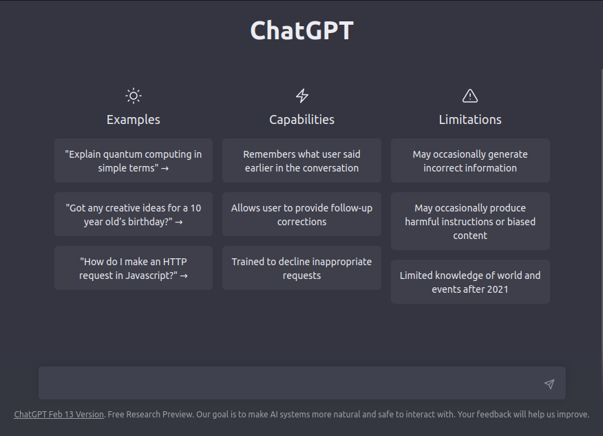 ChatGPT Conversation Screen