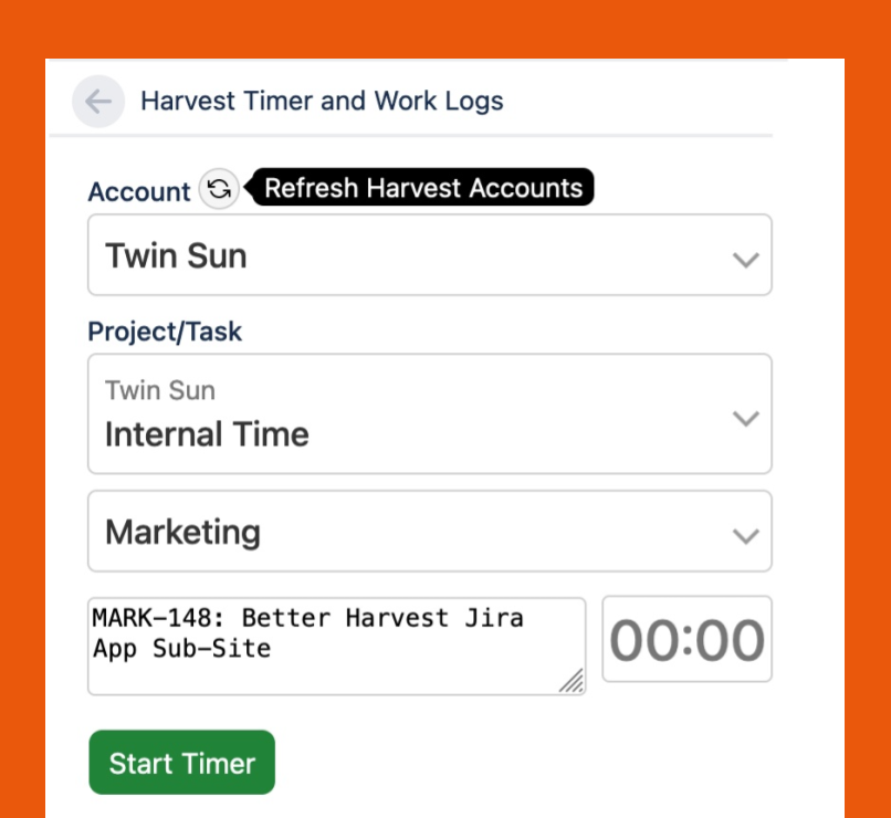 Screenshot showing the Refresh Accounts button