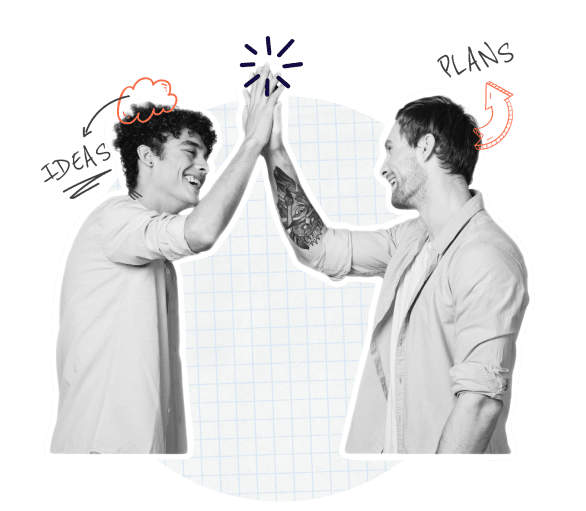 Two teammates high-fiving